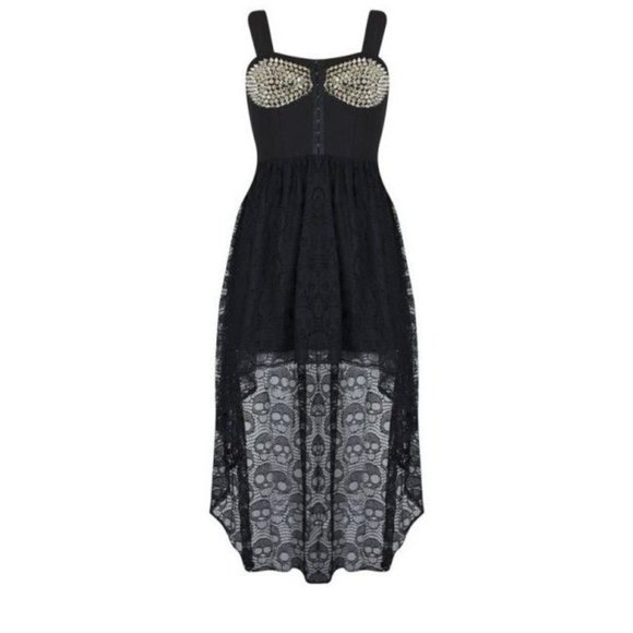 JAWBREAKER Battle Girl goth Y2K spiked lace dress - Picture 2 of 3
